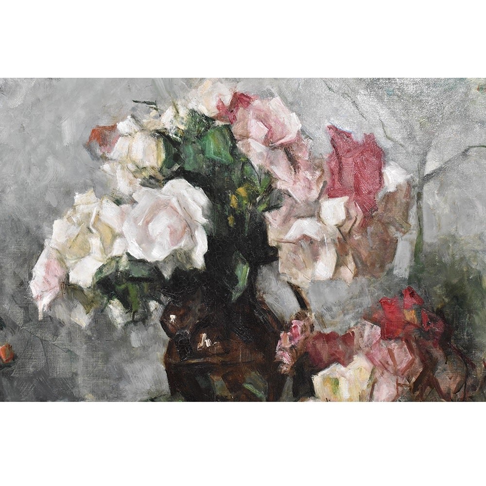 QF531 1 antique floral painting art deco flower oil painting art deco.jpg